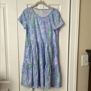 Lilly Pulitzer Purple and Green Tiered Geanna Dress